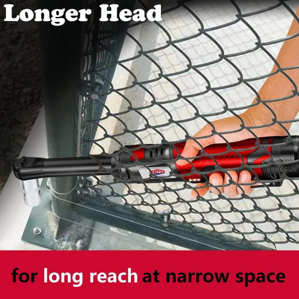 Cordless Electric Ratchet Wrench Set with 7 Sockets, Extender, and Bag for Tight Spaces