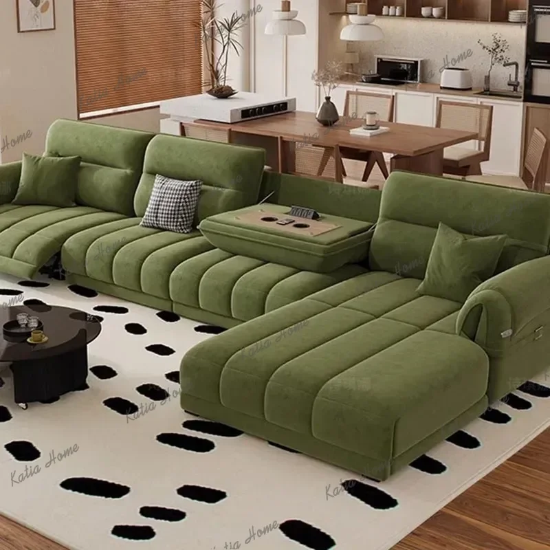 Green European Living Room Sofa Design Extendable Floor Recliner Living Room Sofas Nordic Modern