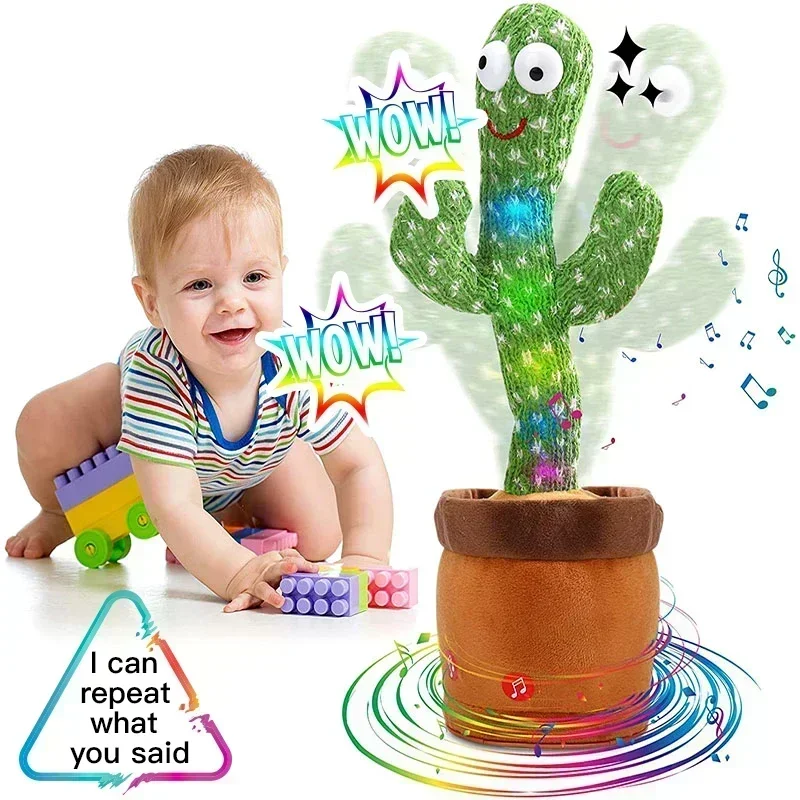 Smart Cactus That Can Dance and Speak, Interactive Learning and Music Toys for Children, Supporting Charging and Battery Models