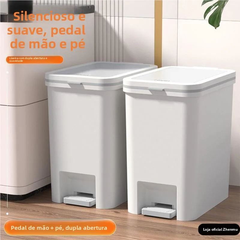 large-capacity-foot-pedal-compressed-household-bedroom-trash-can-with-lid-simple-design-paper-basket-for-dormitory-use