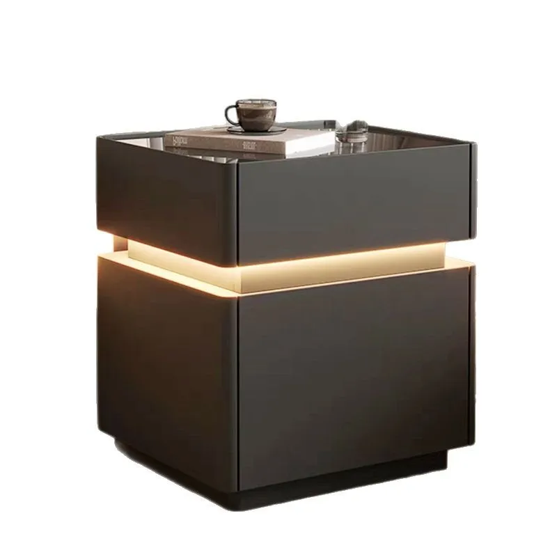 

Умный, прикроватная тумбочка, новый, подвесной, из массива дерева, кожи, простой, современный, для маленькой спальни, без установки, замок отпечатков пальцев