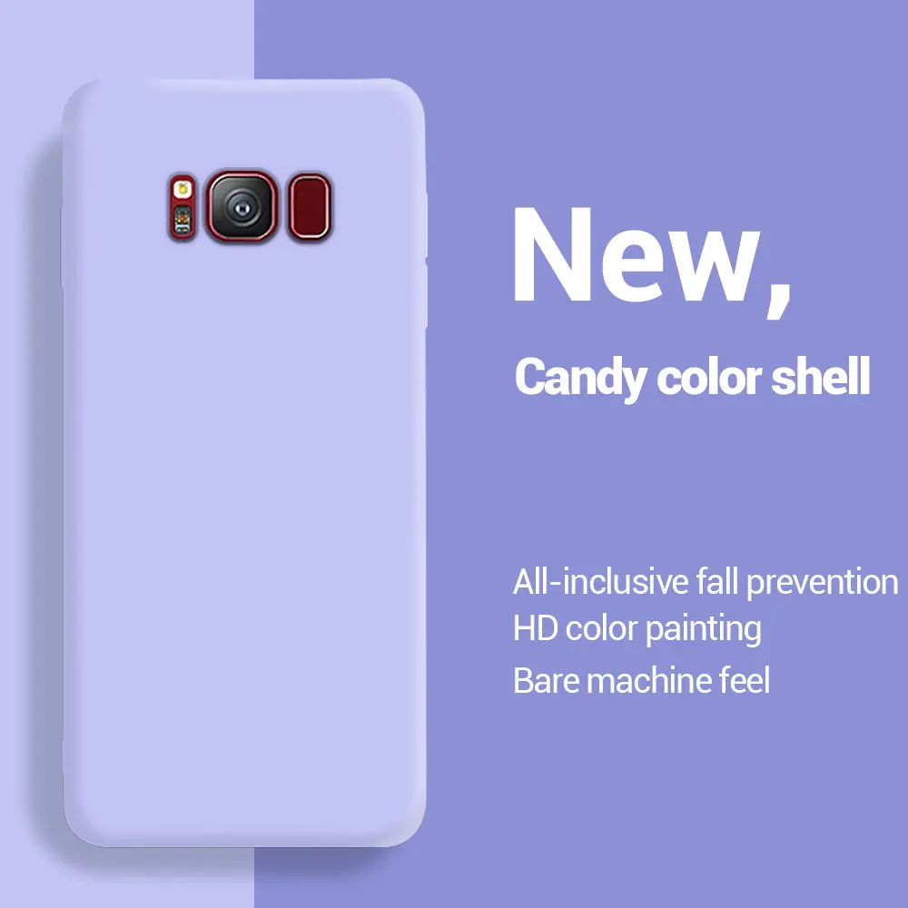 Snoep Kleur Vloeibare Siliconen Zachte Telefoon Case Voor Samsung Galaxy S8 S9 S10 S10e S20 fe Note 8 9 10 Plus Note 20 Ultra Cover Coque