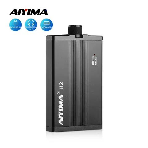 AIYIMA H2 Portable Headphone Amplifier HiFi Earphone Amplifier DAC PCM 384khz/32bit DSD 256 Decoding AUX Balanced 3.5/4.4MM Outp