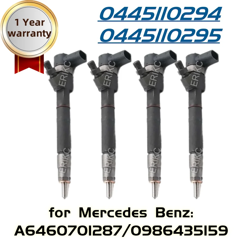 4 قطعة 0445110294 0445110295 حاقن وقود الديزل 0986435159 السكك الحديدية المشتركة 0 445 110 294 مجموعة السيارات لمرسيدس بنز A6460701287