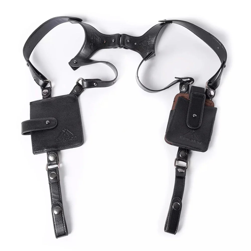 

Outdoor Leather Strap Anti-theft Hidden Underarm Holster Style Shoulder Wallet Phone Cover Bag Black