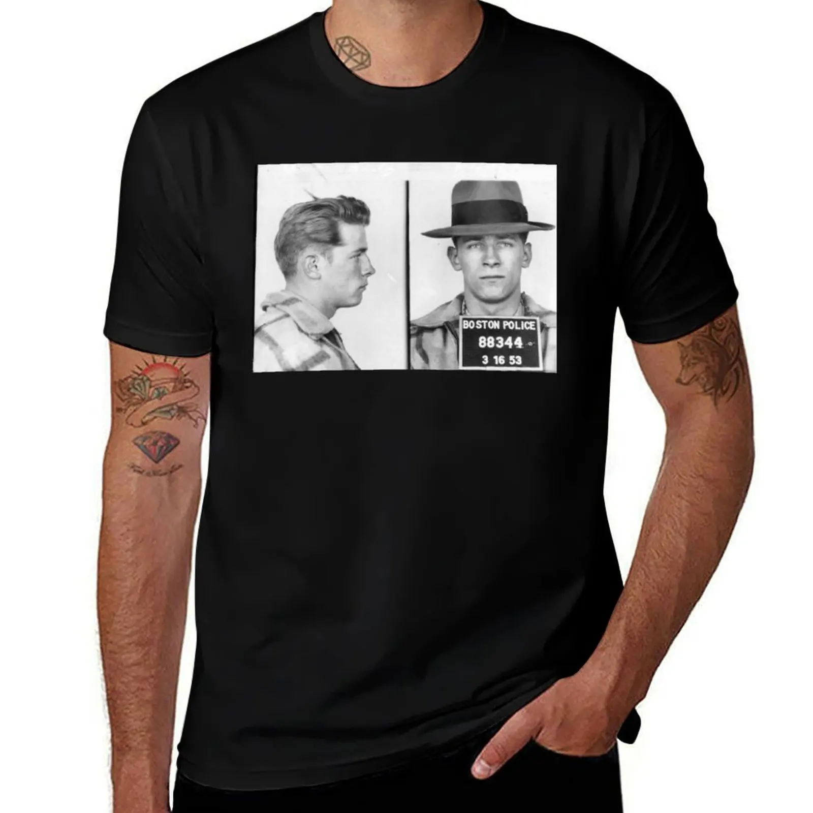 James Whitey Bulger Mug Shot 1953 Horizontal T-Shirt graphic t shirts for man T-Shirt