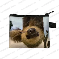 Funny Slow Sloth / Red Panda / Panda Print Coin Purse Women Kawaii Animal Wallets Money Coin Bag Key Earphone Holder Purses Gift
