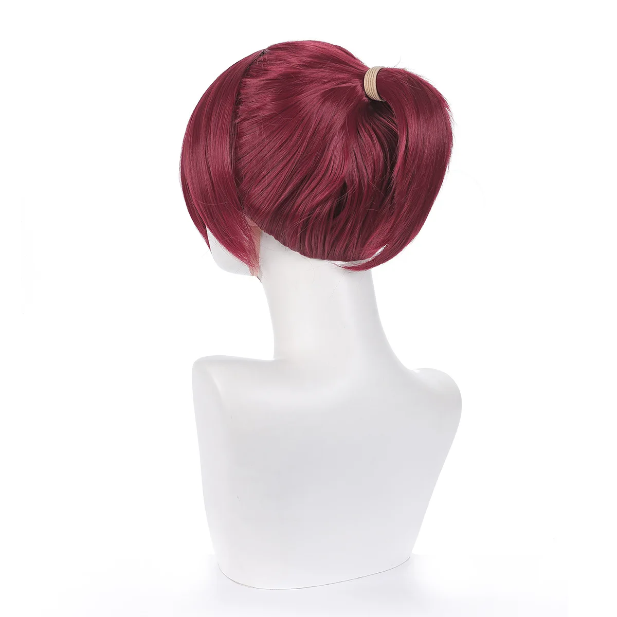 Cola de Caballo larga sintética para mujer, peluca de Cosplay de color rojo oscuro, disfraz de fiesta, pelo de fibra resistente al calor, Anime, Halloween, uso diario