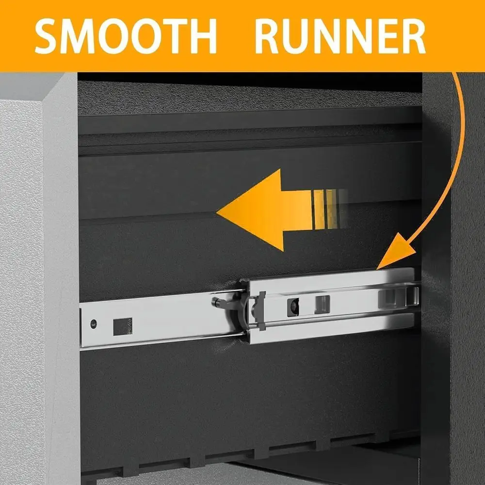 3-Drawer Mobile Metal Tool Chest on Wheels, 35.4 High, for Garage, Workshop, and Office, Black/Grey