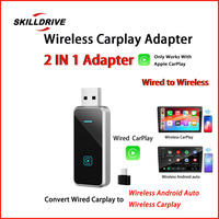 2024 2 in 1 Wireless Carplay Adapter Android Auto for Volvo Benz Audi Kia Hyundai VW Mazda Cadillac MG Peugeot Wired CarPlay Car