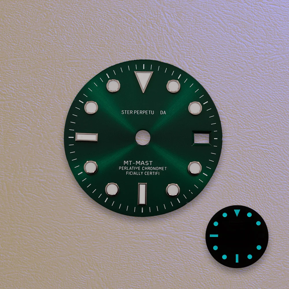 Best sellers 28.5mm S Logo Printing Logo Dial GMT Dial Ice Blue Luminous Fit NH34 Movement Watch Modification Accessories ﻿ ﻿