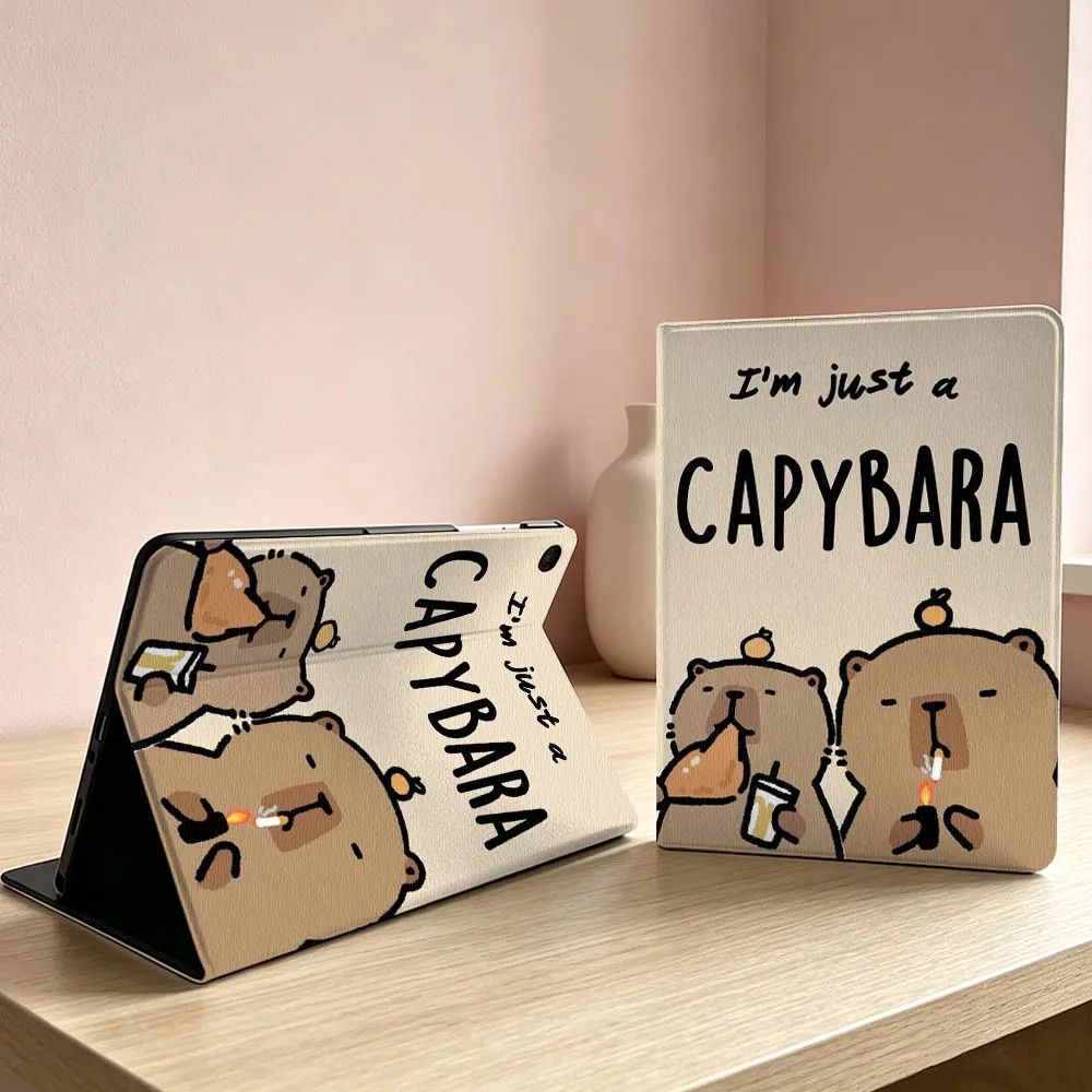 Cute fun capybara patterns Soft For Samsung Galaxy Tab S11 S10 S9 S8 S7 S6 A11 A9 A8 A7 Ultra Lite FE Plus Inch Tablet Case