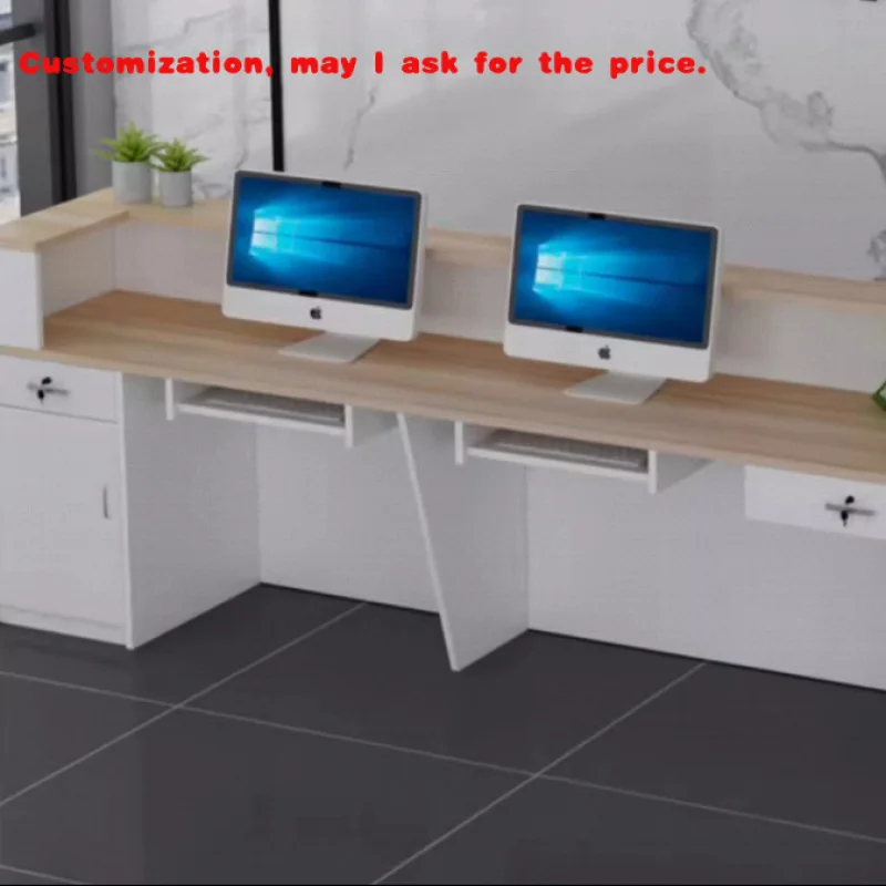 custom.Bar Company Front Desk Reception Desk Simple Modern Light Counter Beauty Salon Corner Cash Register