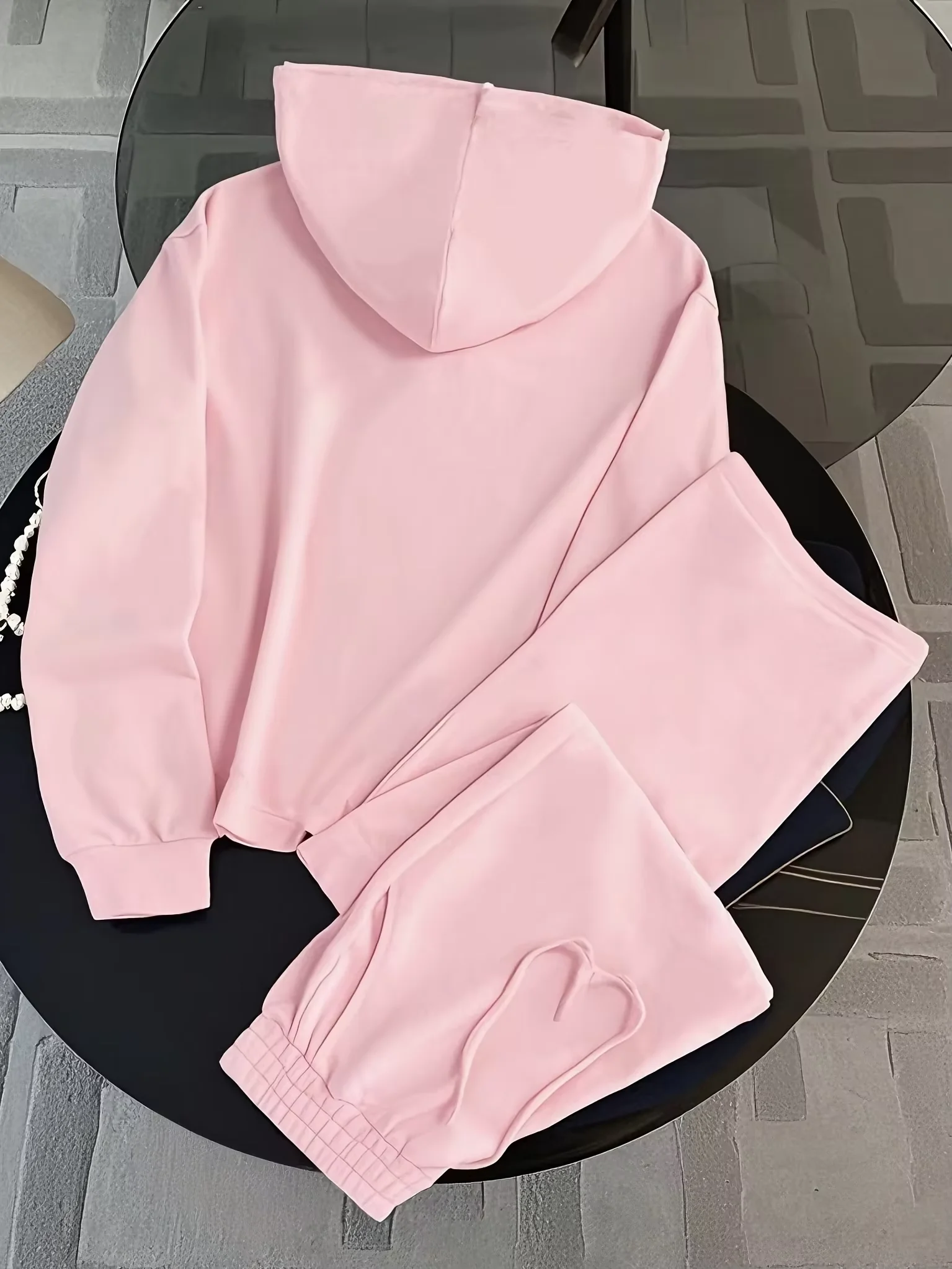 2025 Spring/Summer New Casual Sportswear Set Fashionable Slimming Hoodie & Wide Leg Pants Two-Piece Set