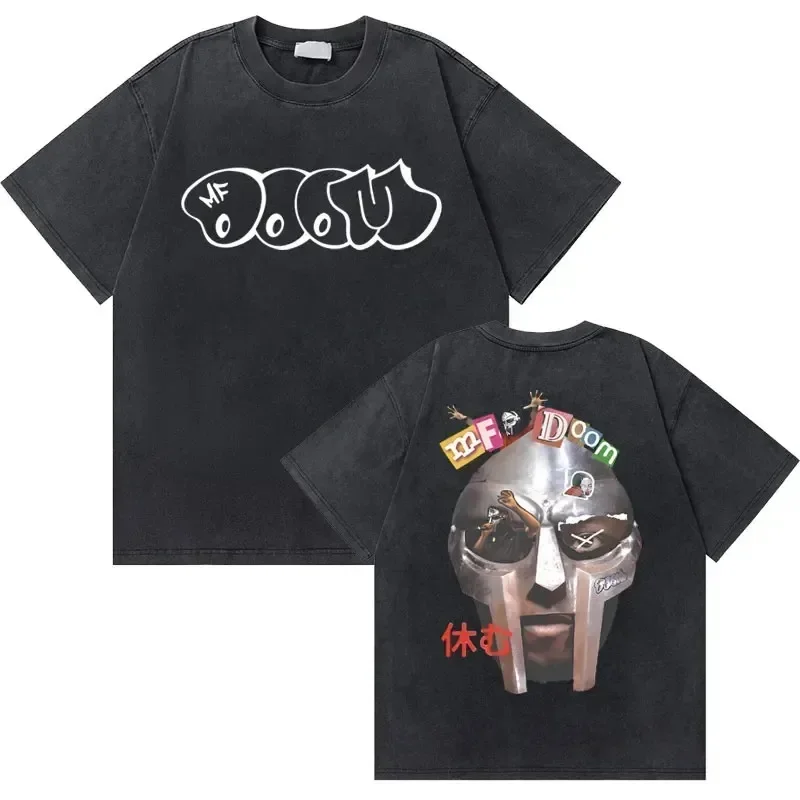 مغني الراب Mf Doom MM الغذاء يوم القيامة الجرافيك تي شيرت الرجال النساء الهيب هوب الراب غسلها Vintage التي شيرت الذكور موضة كول القطن تي شيرت