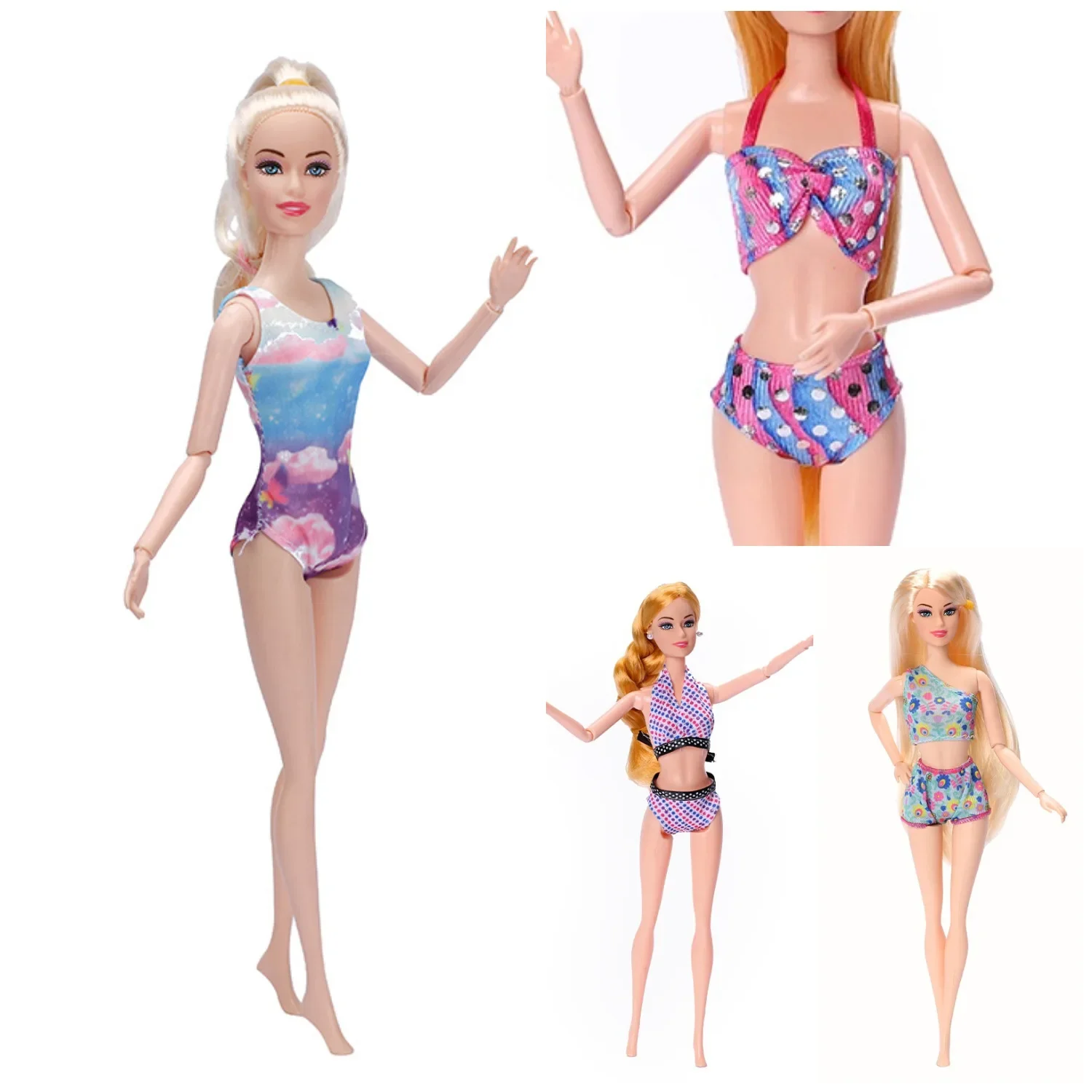 水着 1/6 ドレスアップ ビーチ水着 スーツ ファッション服 アクセサリー 女の子 おもちゃ BJDドール 30CM レオパード柄生地に適合