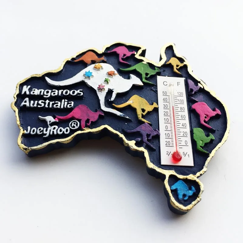 Fridge magnet Australian kangaroo home map shaped decoration resin refrigerator magnet tourist souvenir message post