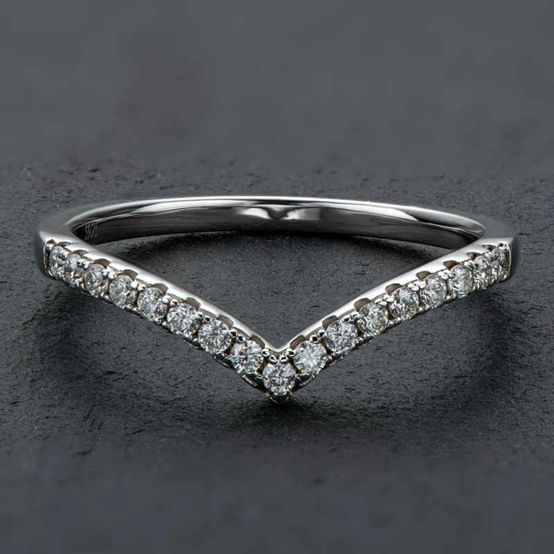 

Сертифицированное Lnkry кольцо с муассанитом Half Eternity, стерлинговое серебро 925 пробы, V-образное обручальное кольцо для женщин, обручальные кольца, ювелирное изделие, подарок