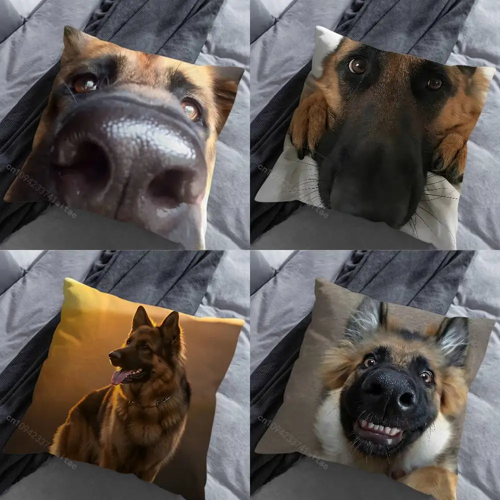 

German Shepherd Dogs Various Sizes Square Pillow Case For Car Home Bedchamber Decor Birthday Gift