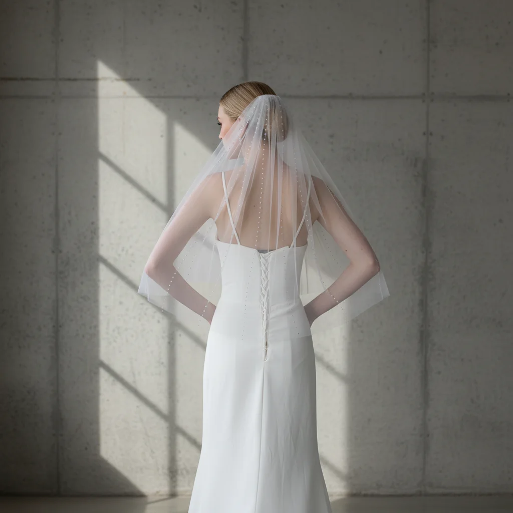 Bridal Wedding Veil Pearl Bridal Veil White Ivory Wedding Veil Single Layer 100cm Soft Tulle Wedding Accessory with Comb G71