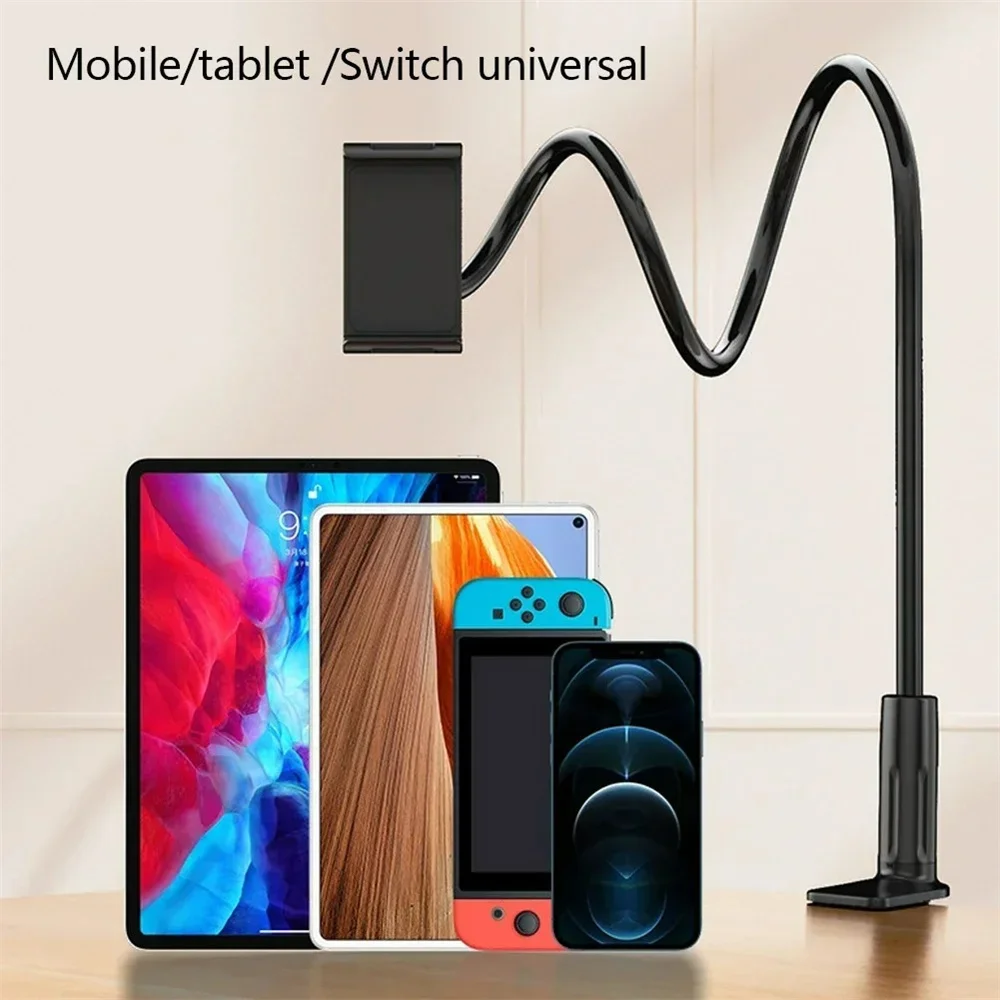 

75cm Phone Clip on Stand Holder with Grip Flexible Long Arm Lazy Bracket Mount Clamp for IPhone 15 Pro Accessories Phone Holder