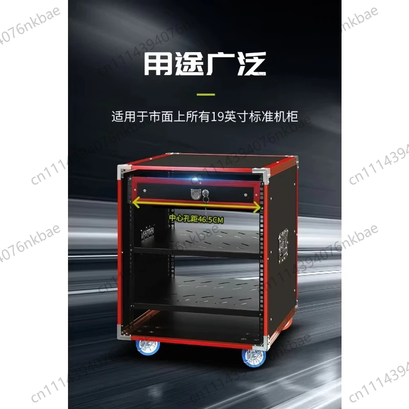 2U Lockable Metal Storage Cabinet Drawer, Iron Storage Box for Microphones, Equipment Organizer