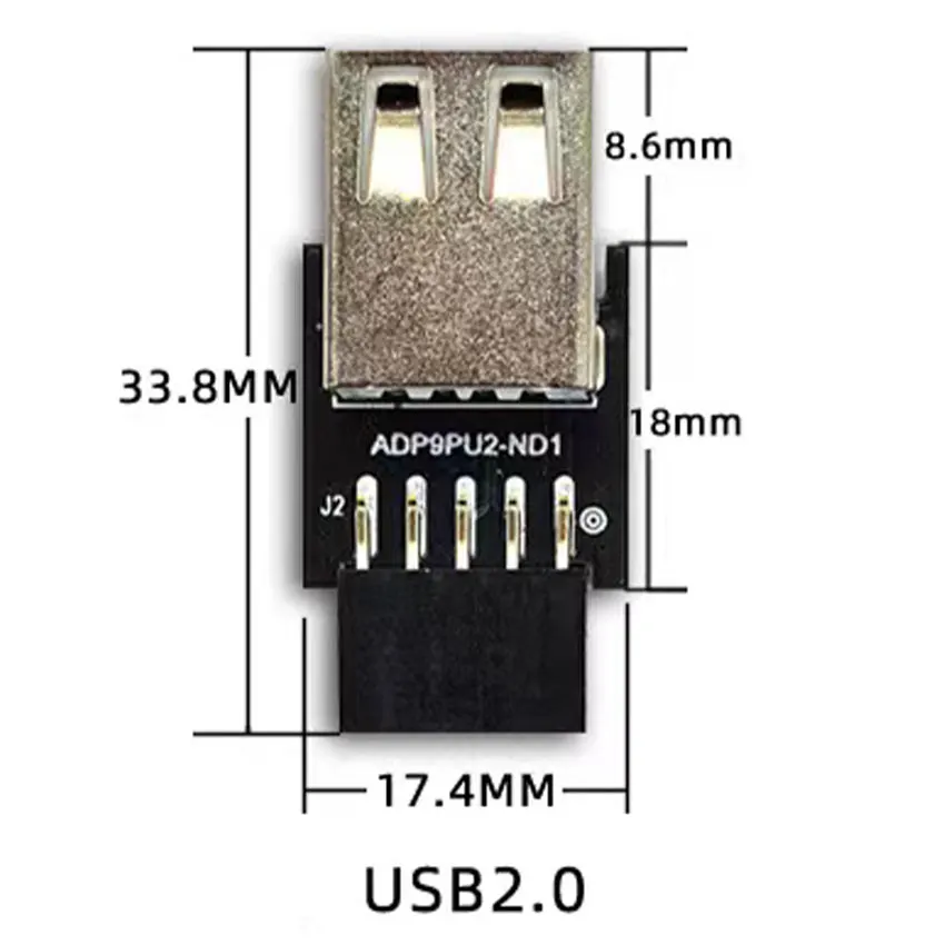 9Pin To USB 2.0 Adapter Expansion Board Motherboard 9Pin To 2 Ports USB Conversion USB2.0 9Pin To A Female Double Layer