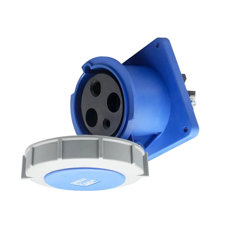 A74E-IEC 60309 3-контактный 63A 200 В-250 В 2P + E 6H IP67 Водонепроницаемый промышленный разъем Гнездовой разъем