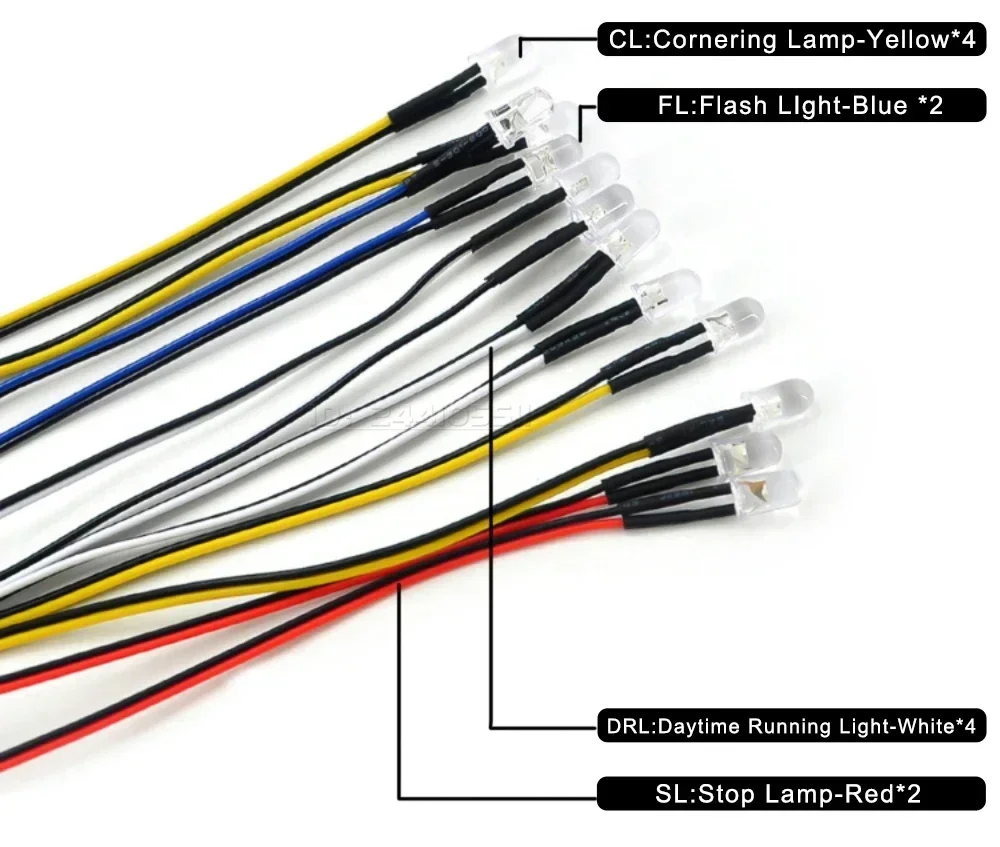 HOTRC F-01A F-01AT 8CH Lamp Controle Spanning Terugkeer PWM 2.4Ghz Gyro Ontvanger 12LED Lamp Licht voor RC Auto tank Boot Model Onderdelen