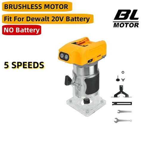 Dewalt 20V 전기 트리머에 적합 브러시리스 목공 트리밍 우드 라우터 밀링 조각 슬롯 머신 (배터리 없음)