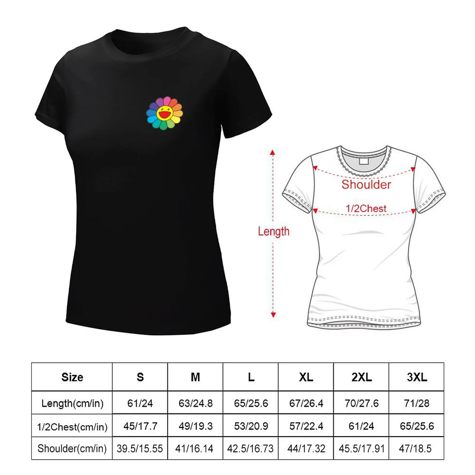 Patch Flower Sun Summer T-Shirt Female clothing graphics summer top Aesthetic clothing cute t-shirts for Women