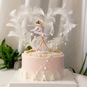 Decoración de pastel de niña bailarina, recuerdos de niña bailarina bailando, adornos para tarta de cumpleaños, decoración para hornear postre, fiesta de cumpleaños y boda