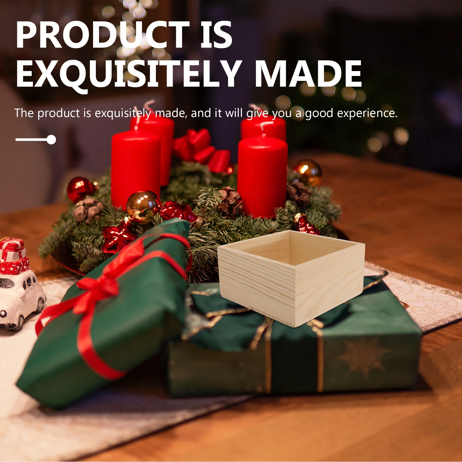 

4Pcs Small Wood Box No Lid Jewelry Storage Case Organizer for Bracelets Watches Hairpins Brooches Gift Wrapping Decorative Box