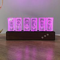 RGB Nixie Tube Clock Glow Tube Clock Digital Color Changing Styles Gift