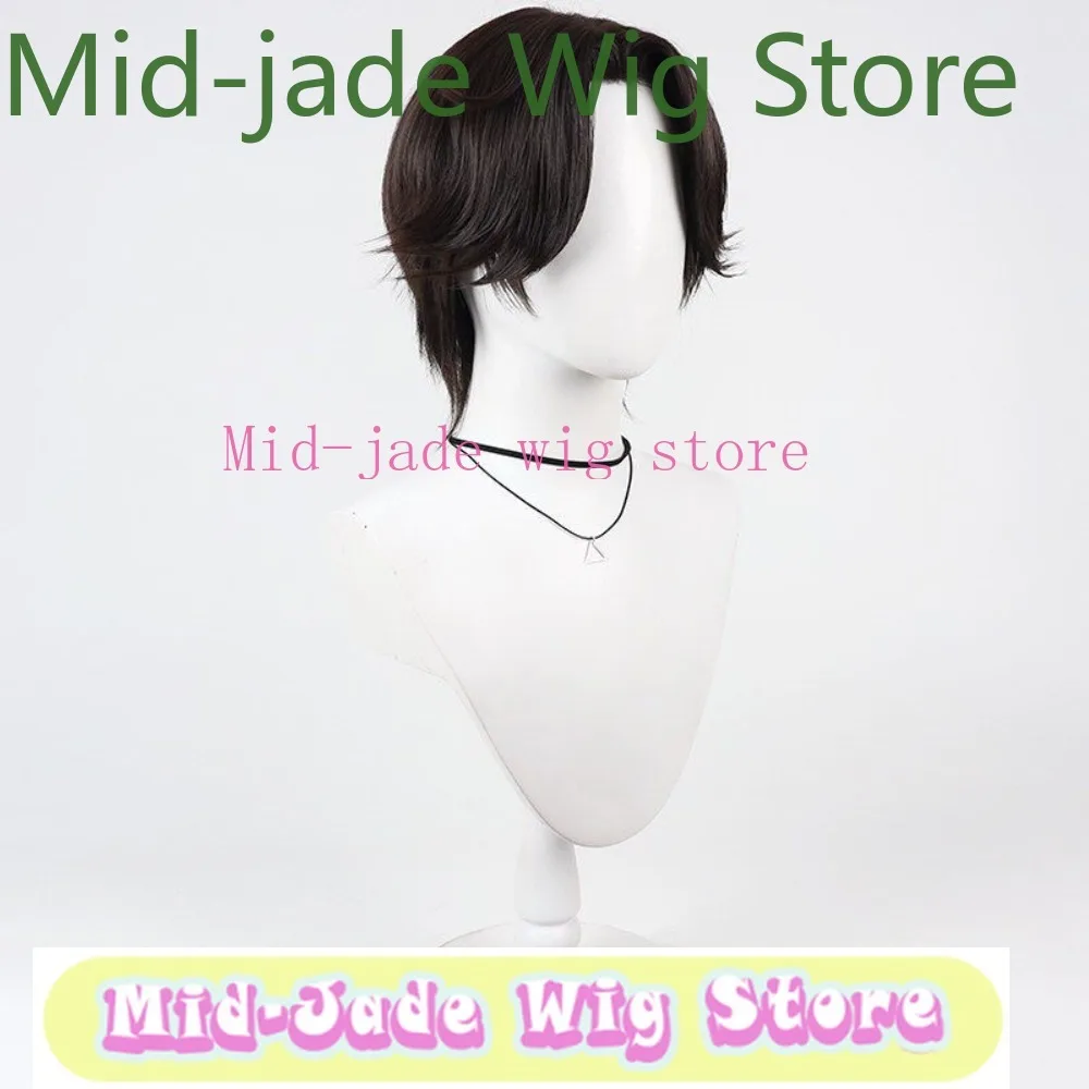 Game Minajael Tealrajah Role Playing Wig Dark Brown Long Straight Hair Daily Use Anime Heat Resistant Fiber Wig