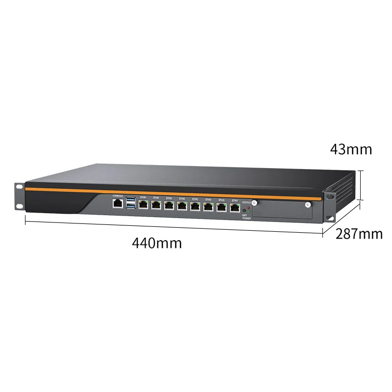 1U Rackmount LGA1151 جهاز جدار الحماية i7 9700 i5 9400 i3 9100 E3-1245V5 8 LAN 2/4 10G SFP pfSense OPNsense Mikrotik Server