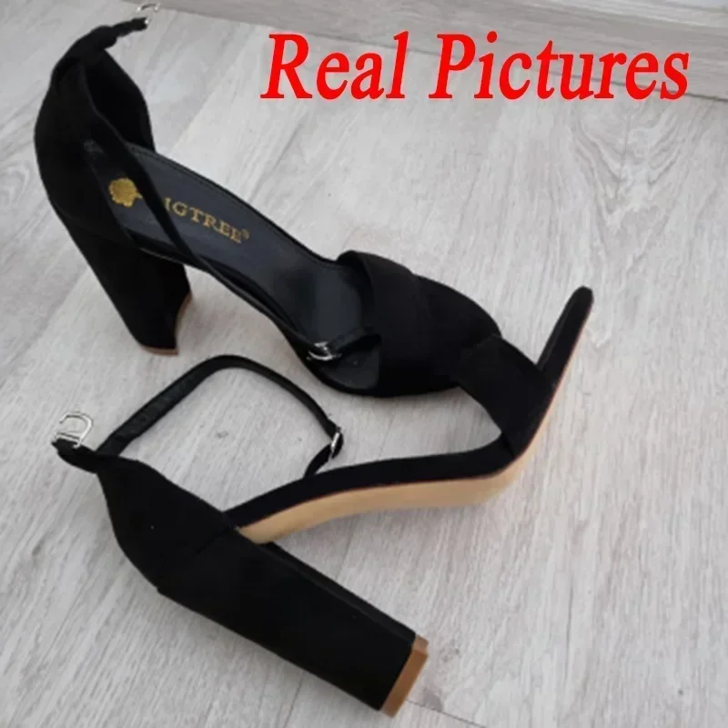 Women Purple Yellow Classic Gladiator Strappy Summer Seaside Sandles Lady 9.5cm Block Square Heels Platform Sandals Prom Shoes