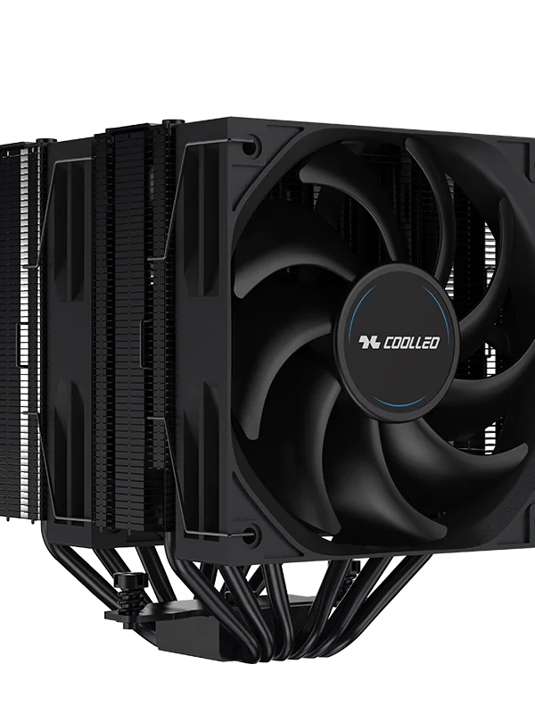 COOLLEO A60 PRO BLACK 6 6mm Anti-gravity Full Blackening High Performance Double Tower CPU Cooling Fan Fluid Bearing Low Noise