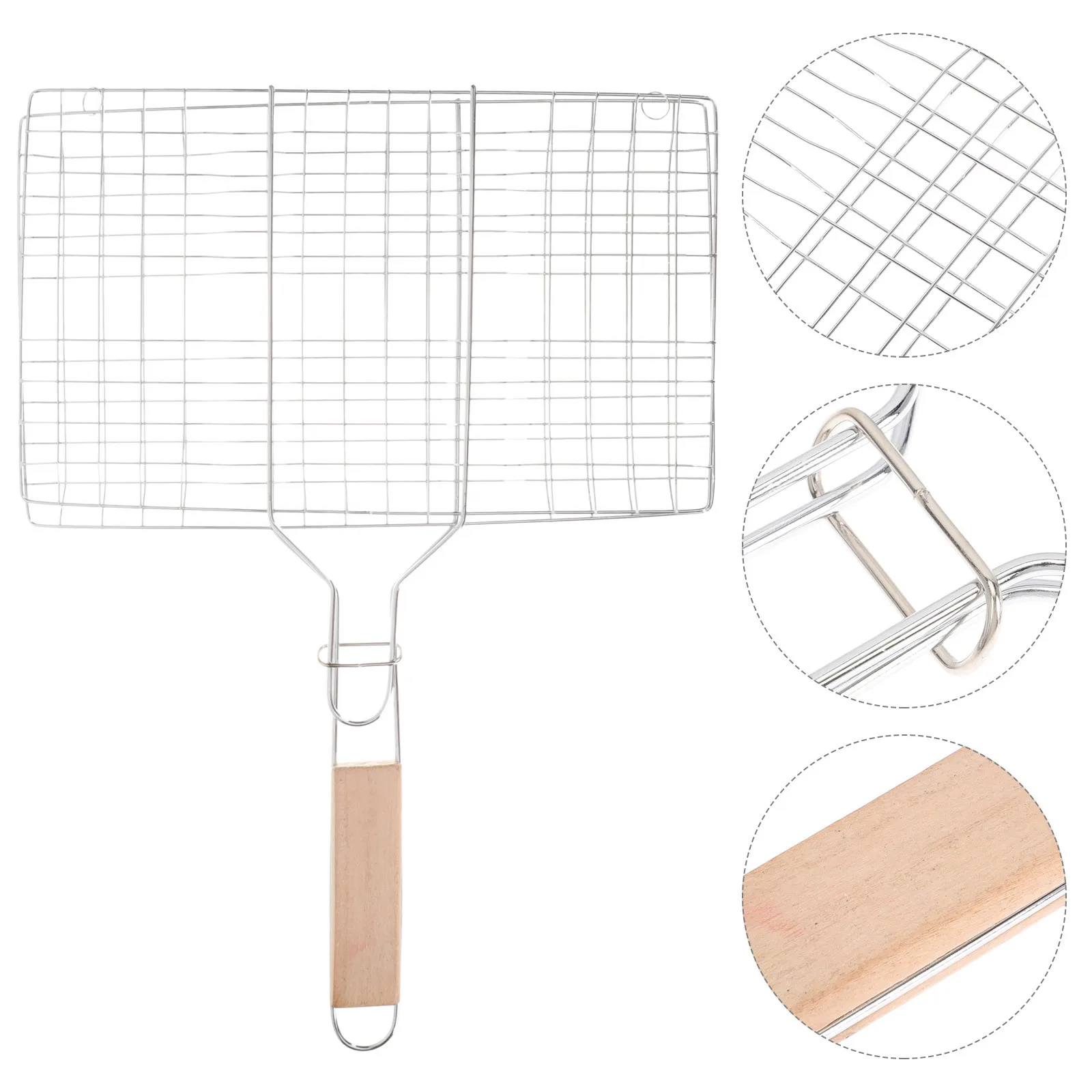 

Heat-Resistant Bbq Grill Rack Fish Grilling Basket Metal Mesh for Outdoor Picnic Camping Roast Potatoes Vegetables Meat Chicken