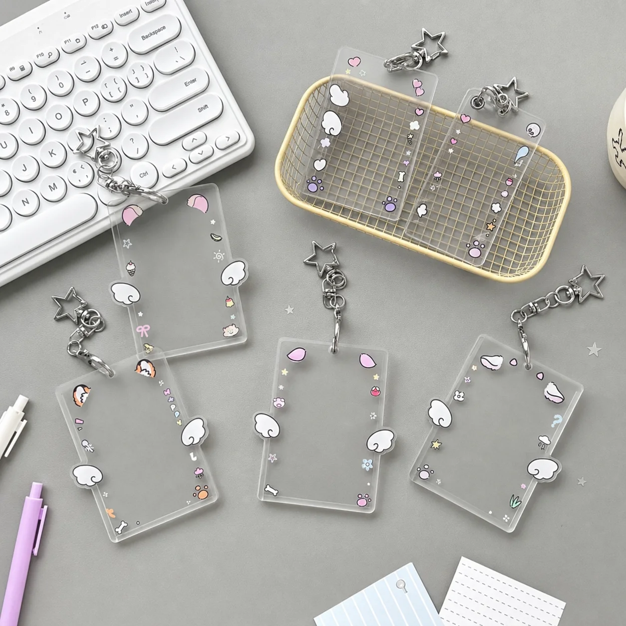 Animal Ear Card Holder Portable Transparent Card Holder Portable Card Holder Hard For Id Cards Student Ids Bus Cards