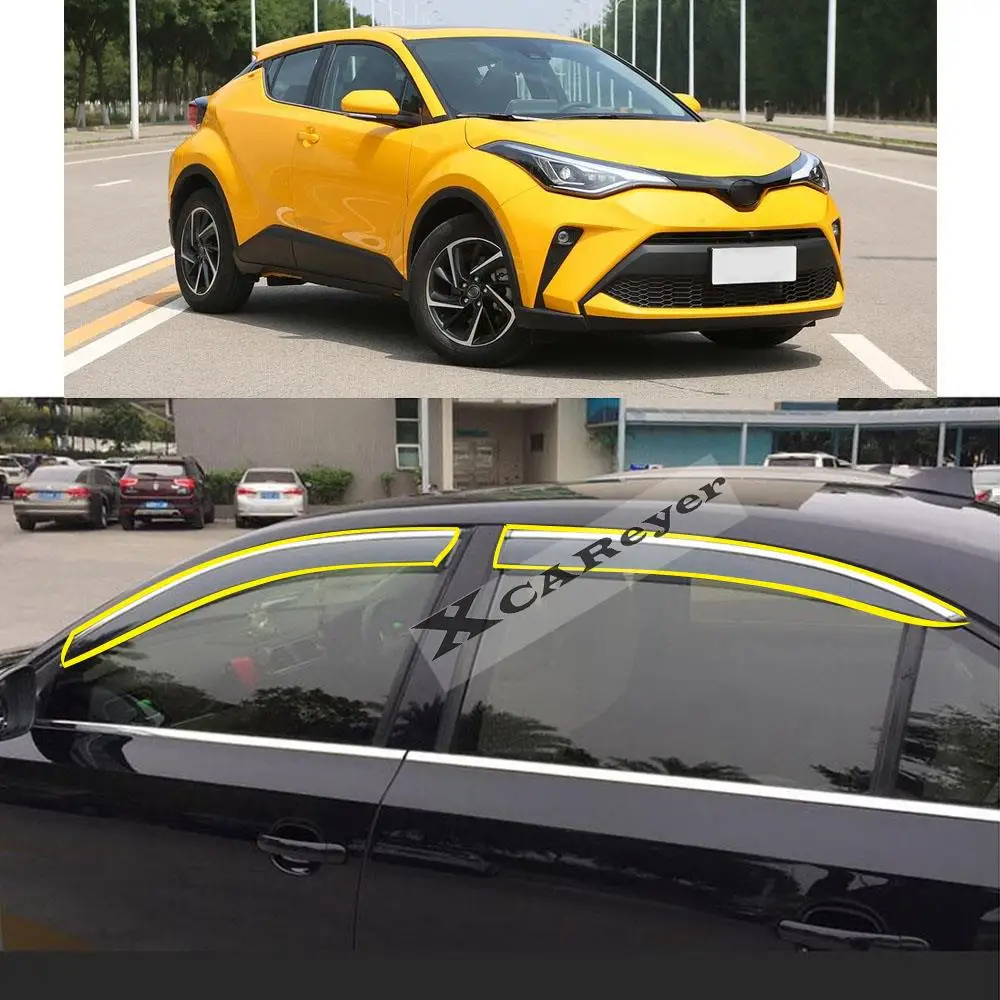 Pegatina de plástico para coche TOYOTA CHR C-HR, visera de viento, lluvia/protector solar, piezas de ventilación, 2017, 2018, 2019, 2020, 2021