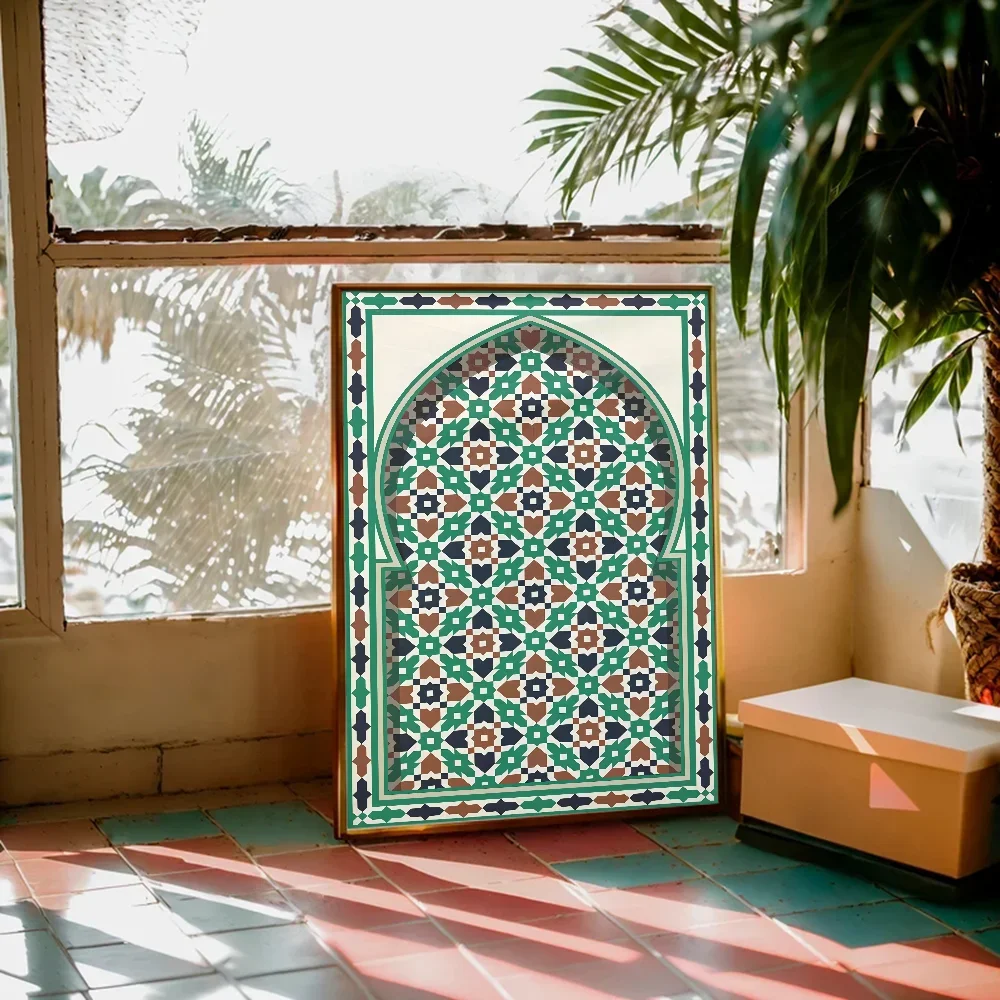 Morocco Door Arabic Classic Anime Poster Waterproof Paper Sticker Coffee House Bar Room Wall Decor