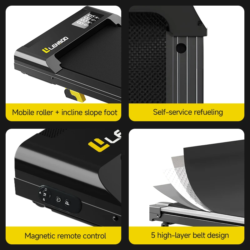 2.0HP Motor Walking Pad Treadmill Home Office Fitness Under Desk Portable Bluetooth Electric Running
