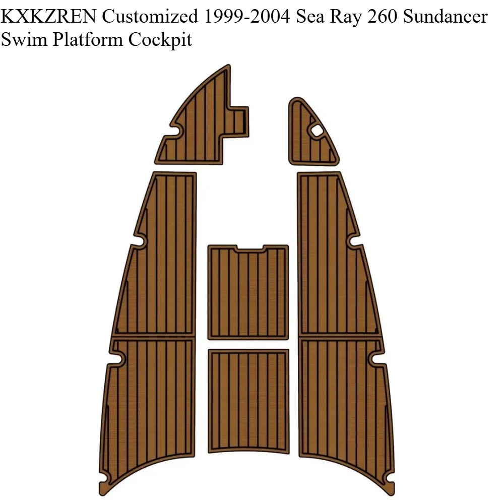 

KXKZREN Customized 1999-2004 Sea Ray 260 Sundancer Swim Platform Cockpit Self-adhesive EVA Foam Faux Teak Non-slip Flooring Pad