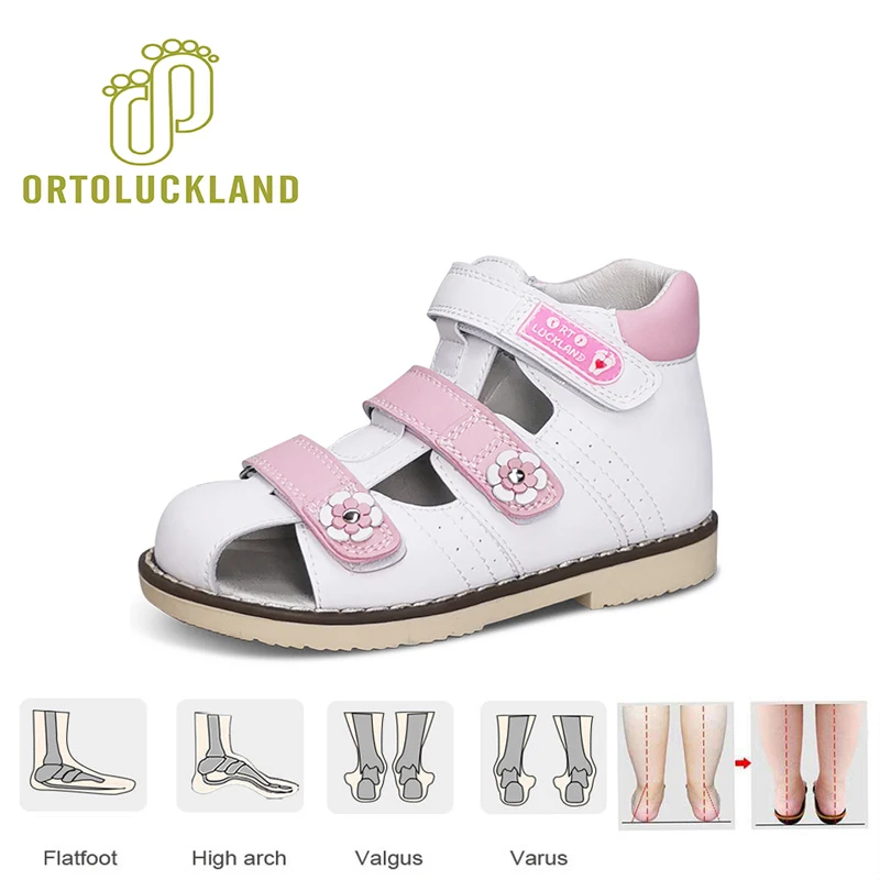 Toddler Baby Sandals Orthopedic Shoes For Kids Boys Girls Summer Tiptoe Microfiber Leather Clubfoot Footwear Size20-33