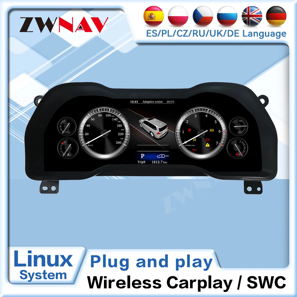 

12.3 inch Digital Dashboard Cluster For Toyota 4Runner 2014-2019 LCD Instrument Panel Virtual display Speedometer Plug-play