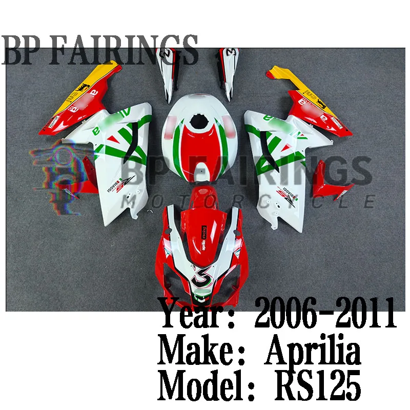 New ABS Fairings Kit Fit for Aprilia RS125 RS4 50 125 2006 2007 2008 2009 2010 2011 06 07 08 09 10 11 Bodywork Set White Red