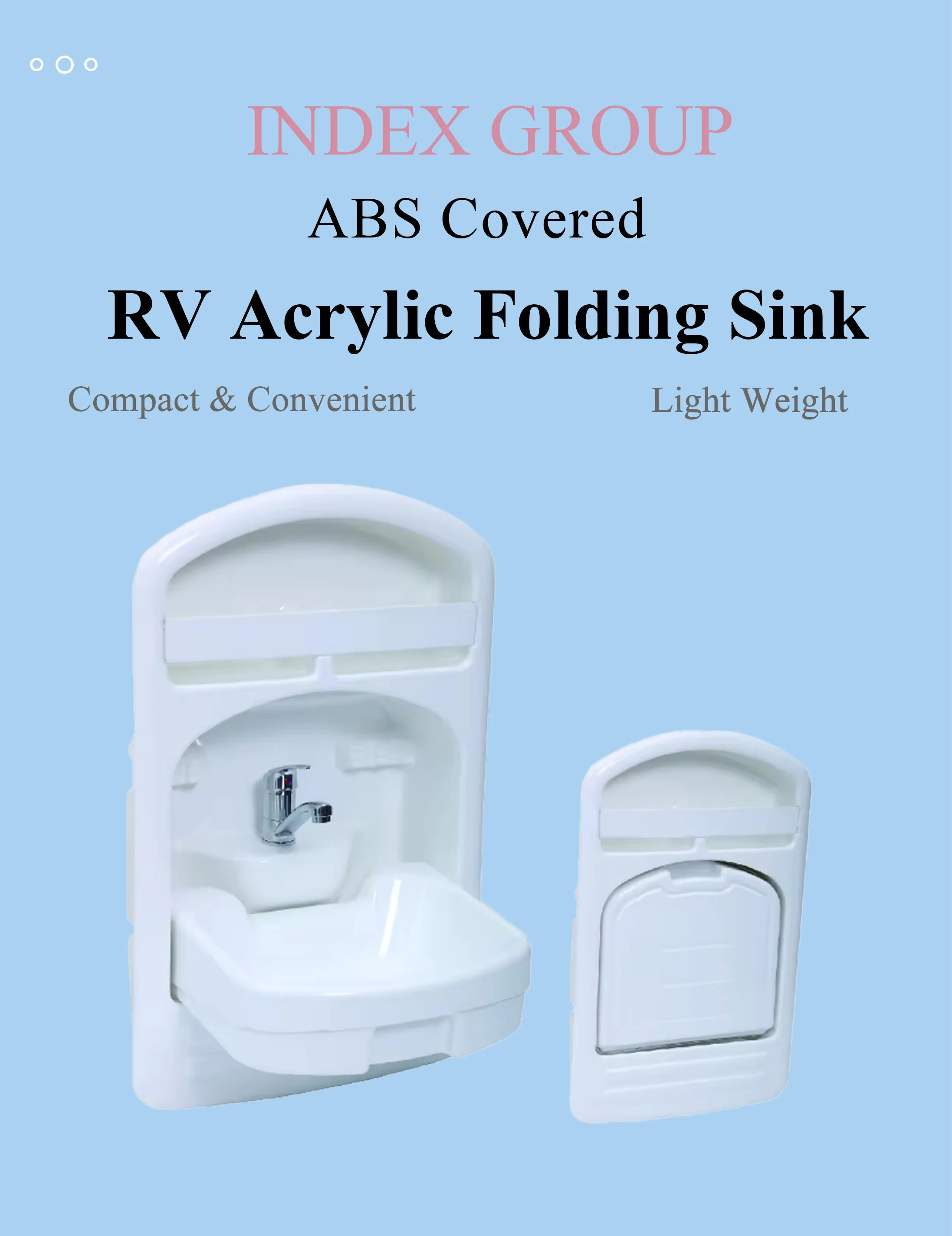 Acrylic RV Folding Sink caravan Motorhome Light Weight Washing Basin view 5