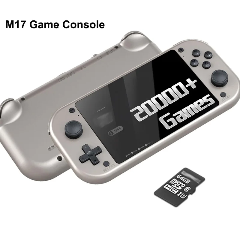 

M17 Retro Handheld Electronic Video Game Console 4.3'' IPS Screen Emuelec Game Emulator System 64GB 128GB 20000+ Games Xmas Gift