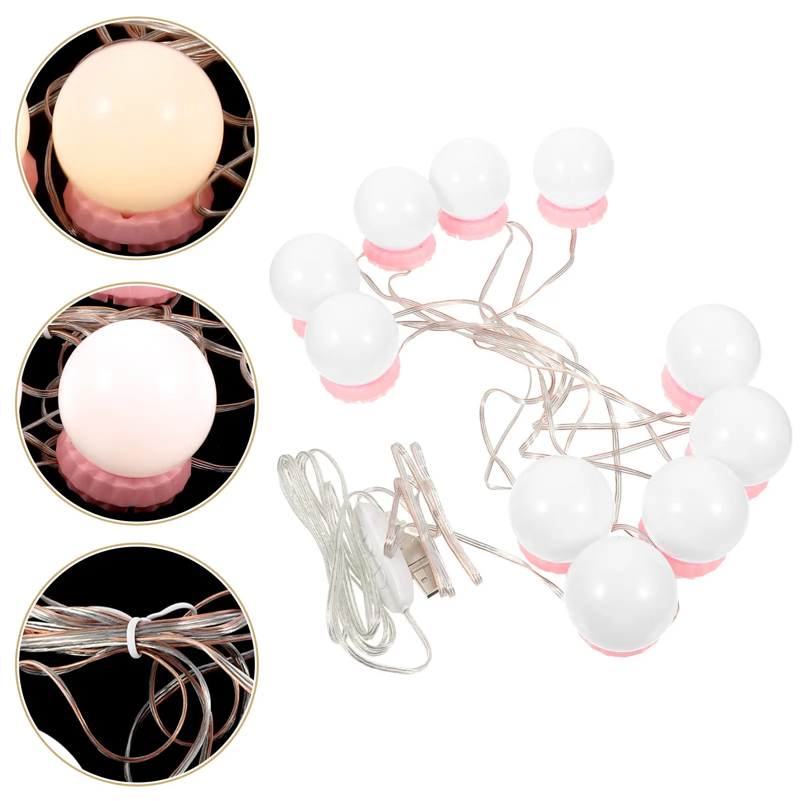 

1Set LED Makeup Mirror Lights 3-in-1 Color Temp Vanity Light for Bathroom Bedroom Desk Decoration Bright Even Shadow-Free